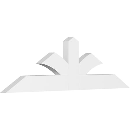 Ekena Millwork Richland Architectural Grade PVC Gable Bracket, 48"W x 14"H x 2"D x 4"F, 7/12 Pitch GBP048X14X0204RIC00